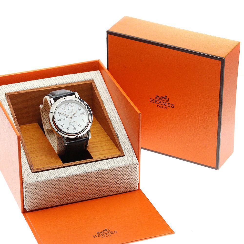 エルメス HERMES CL5.710 クリッパー デイト GMT 自動巻き メンズ内箱  
