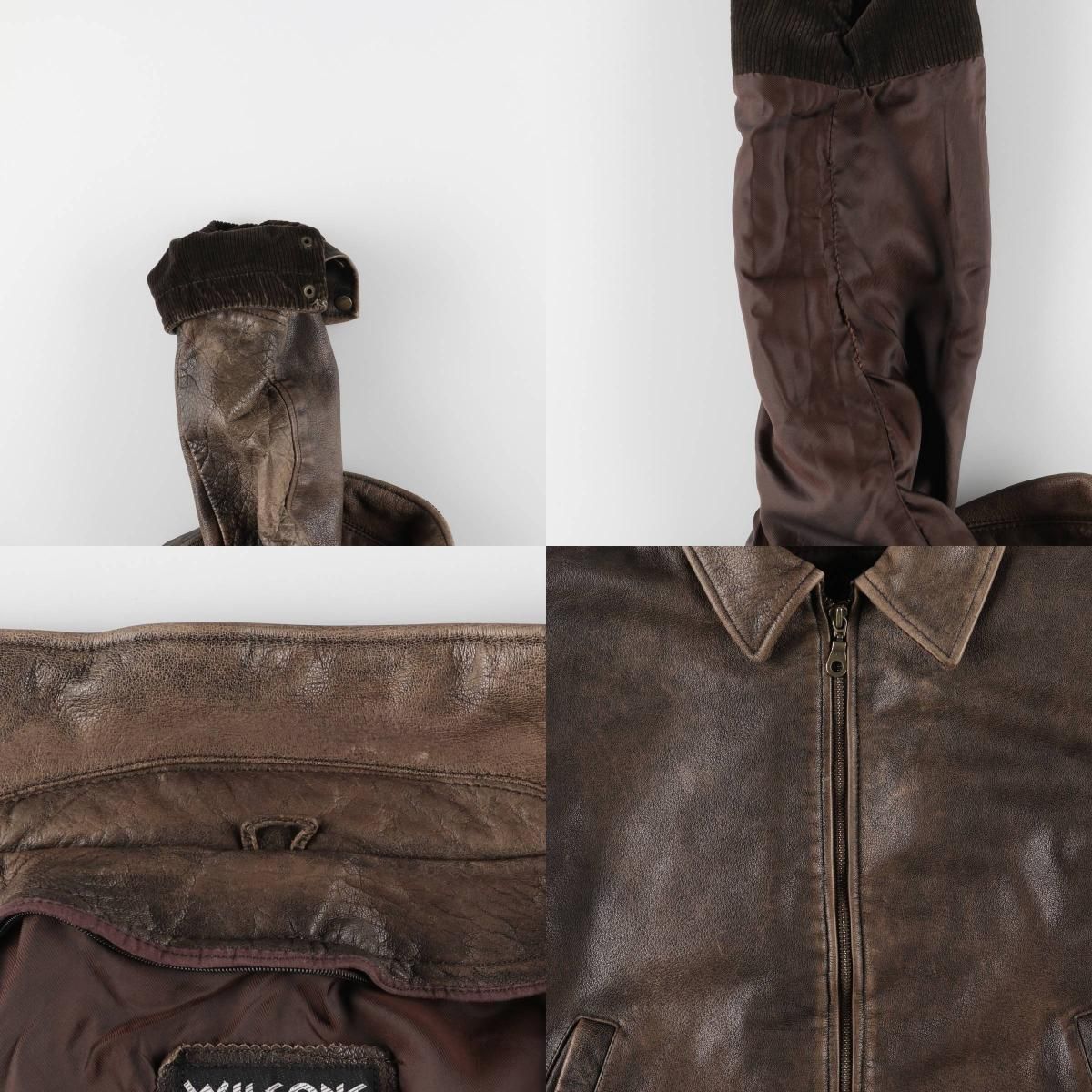 古着 ~90年代 ウィルソンズ WILSONS 中綿入り レザージャケット メンズ  