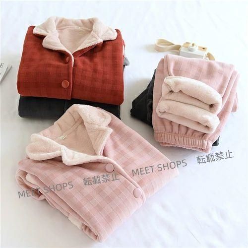 ペアパジャマ 冬 モコモコ カップル ペア ルームウェア セット 前開き 長袖 ペアパジャマ モコモコ メンズ ペアパジャマ カップル 秋冬 結婚祝い プレゼント ペ ddhc58