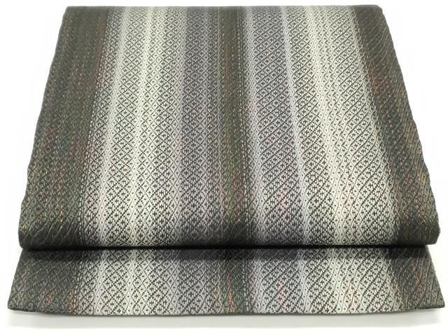 平和屋着物○アンティーク 大正ロマン 両面 全通柄京袋帯 蜀江色紙面文