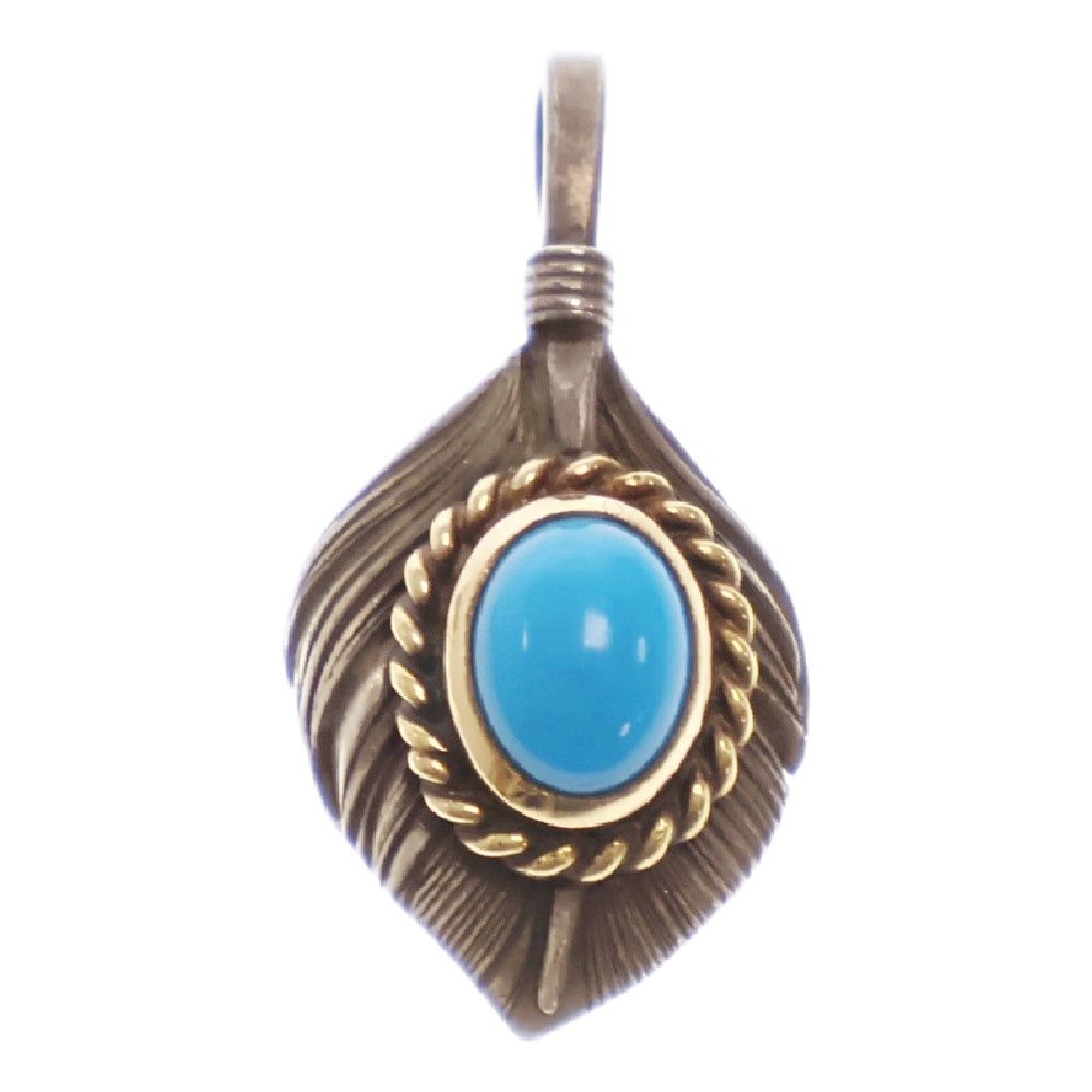 ゴローズ 全金ハートフェザー 右向き ネックレストップ メンズ