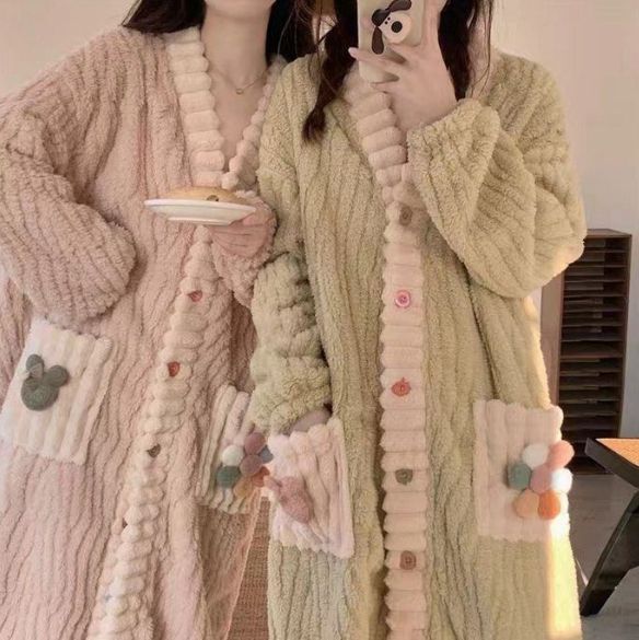 パジャマ ガウン フランネル 厚手 暖かい レディース 着る毛布 ホテル 冬 起毛 ナイトウェア あったかい もこもこ バスローブ 部屋着 秋冬