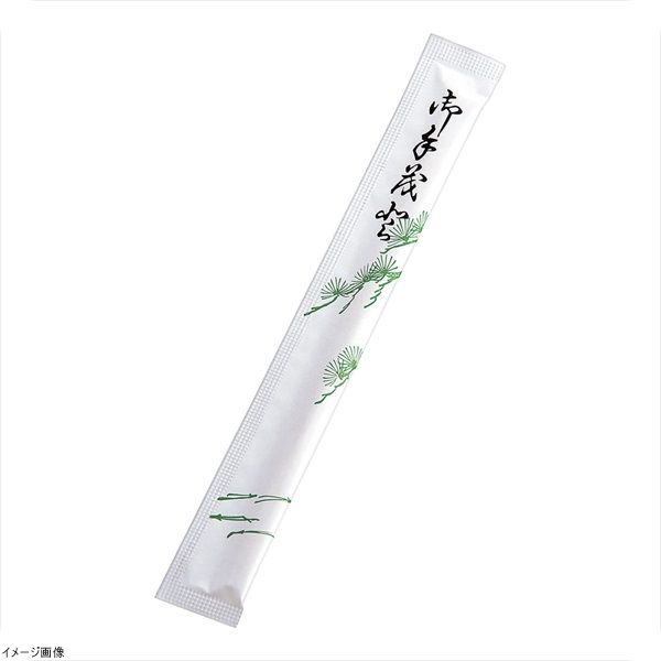 白揚８寸紙完封箸 松葉柄 楊枝入 １ケース４０００膳入