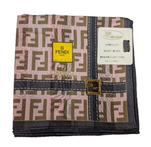 未使用品 FENDI シルク・コットン ハンカチ 58cm×58cm FENDI