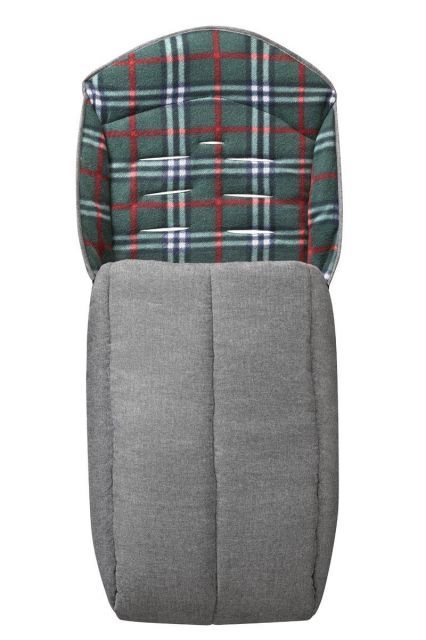 Aprica アップリカ ベビーカーオプション フットマフ シートライナーとしても使用可 オールシーズン対応 グレー×チェックグリーン 2056214