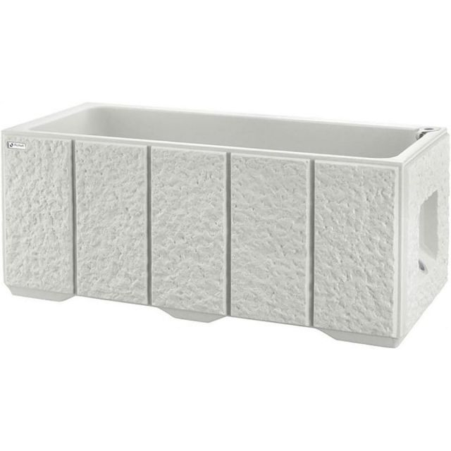 リッチェル タウンプランターWS 100型 石はだ サンドグレー 大容量 底面給水機能付き