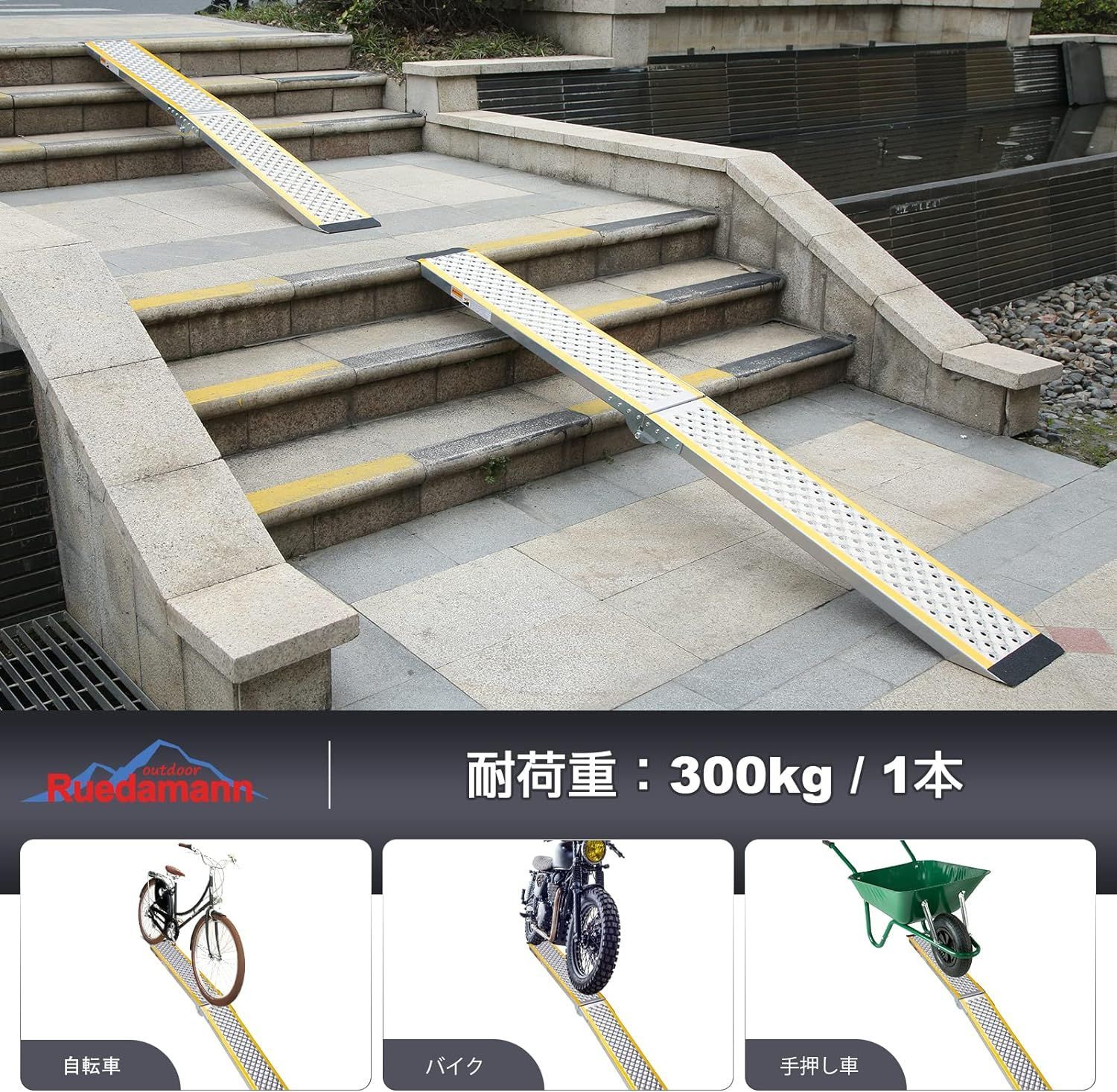 Ruedamann 長さ200cm 幅21.5cm 耐荷重300kg アルミラダーレール 