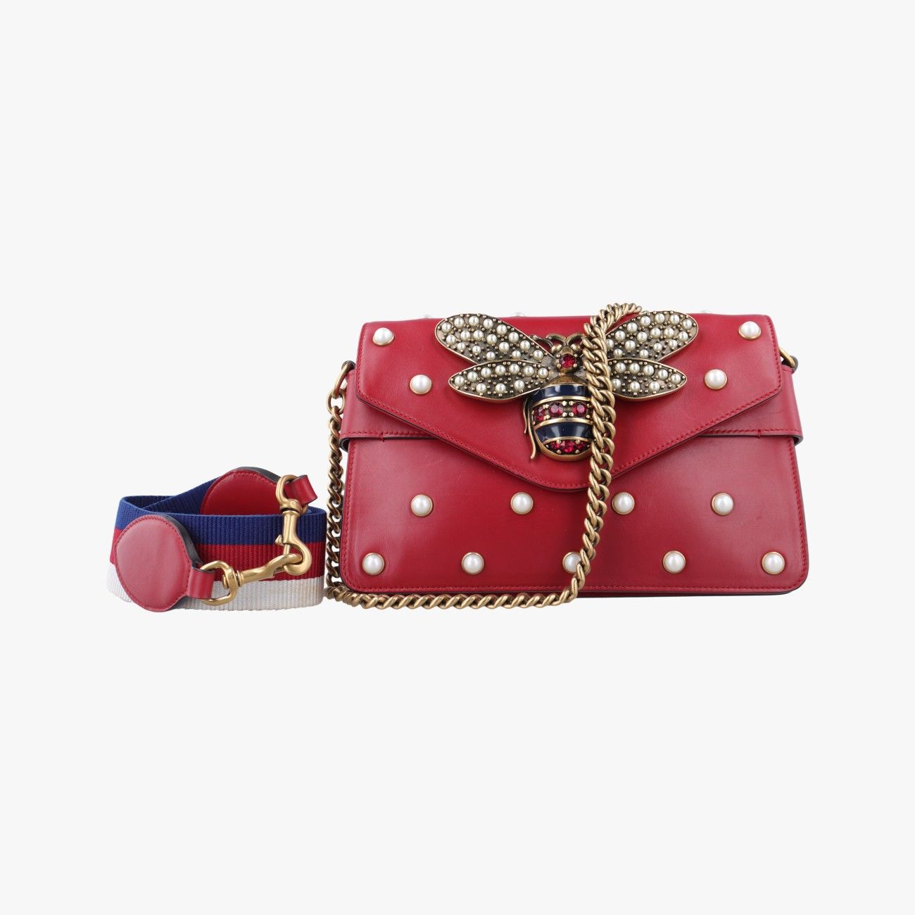 グッチGucciブロードウェイ パール ビー レッド レザー 453778 I022290585