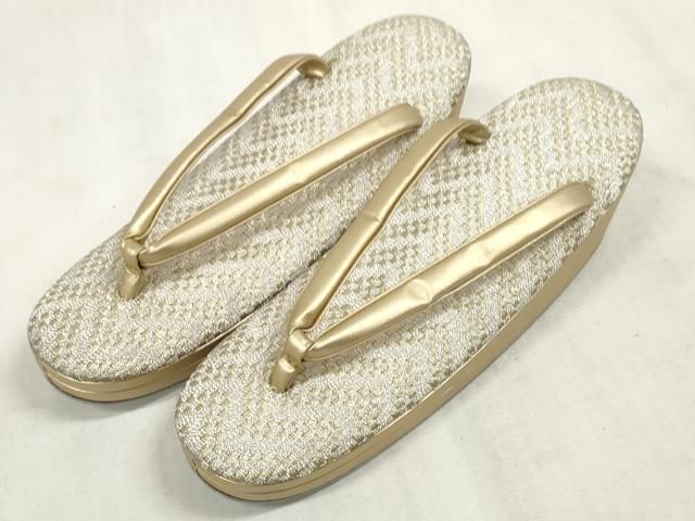 平和屋着物○和装小物 和装バッグ・草履セット 金銀糸 逸品 未