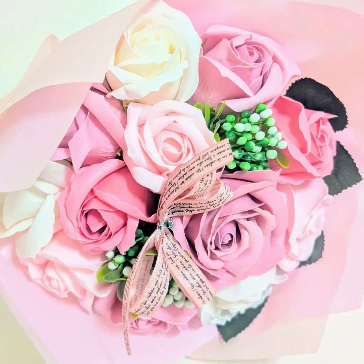 ソープフラワー キュート シャボン ブーケ 花束 ギフト バラ 花 誕生日 