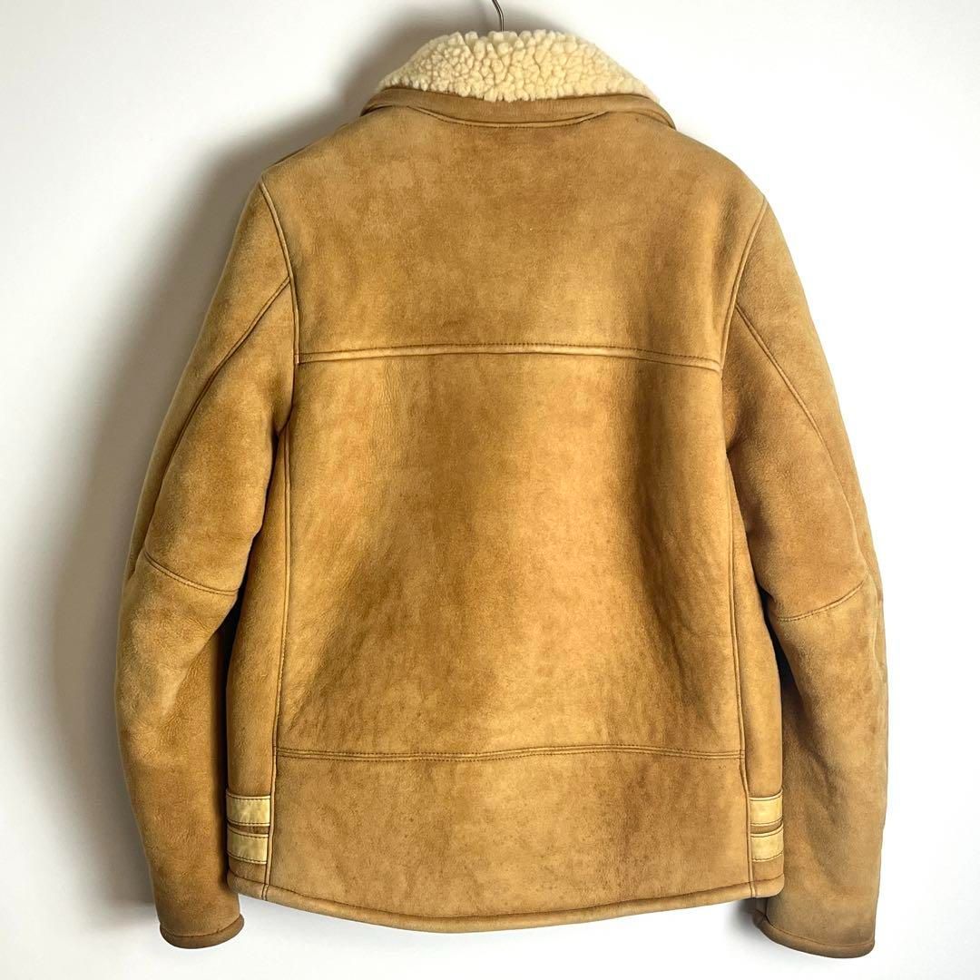 SWAGGER ムートンレザー ダブルライダースジャケット キャメル 666