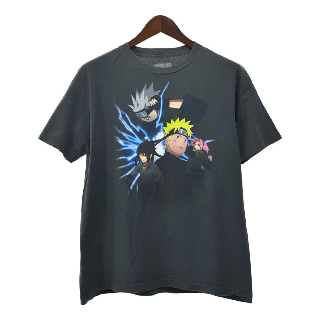 NARUTO Shippuden ナルト疾風伝 半袖Ｔシャツ アニメ キャラクター グレー メンズ L 古着 U2493