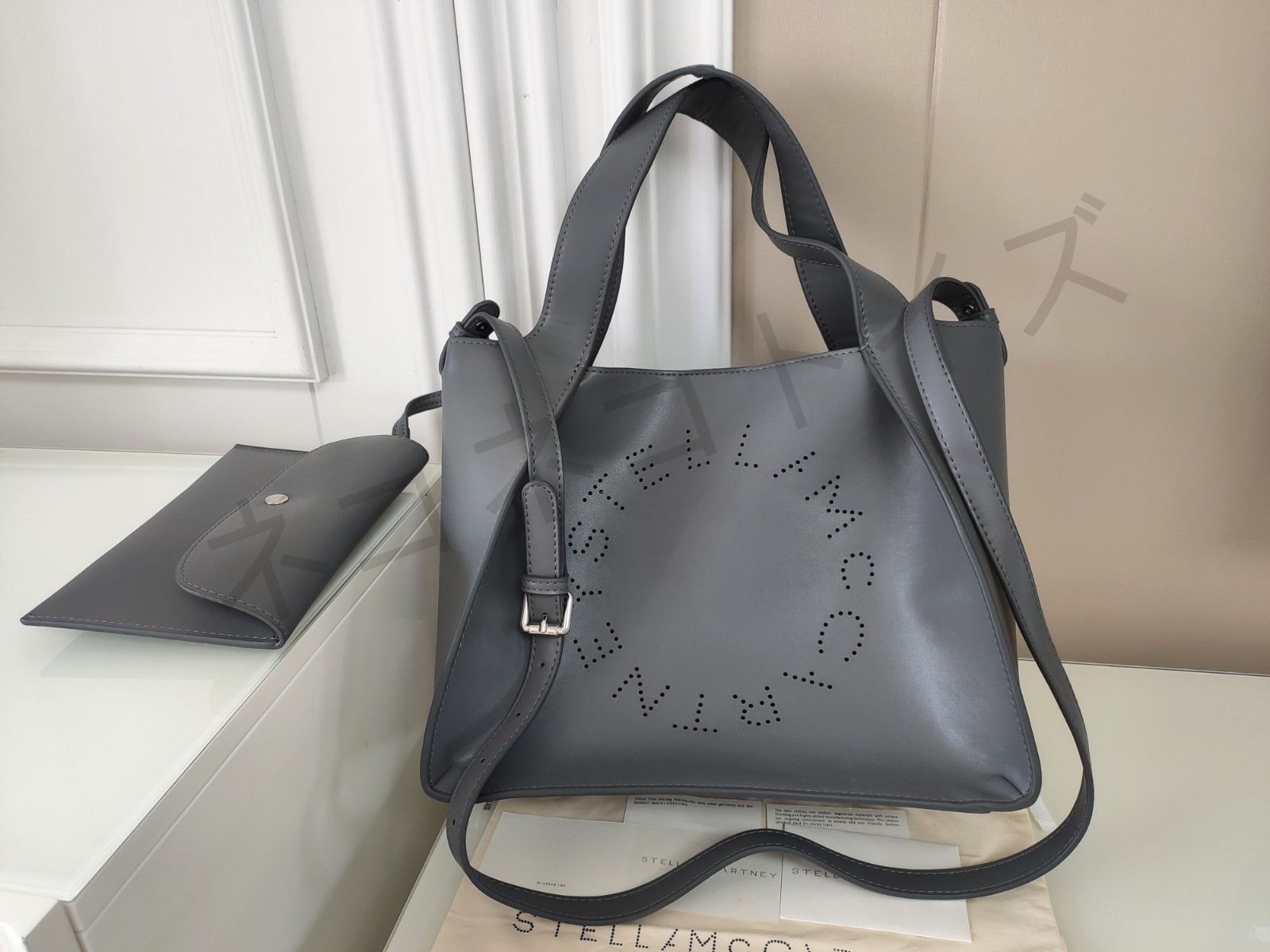 stella mccartney ステラマッカートニー  レディース  ロゴトートバッグ 2WAY ハンドバッグ ショルダーバッグ Grey