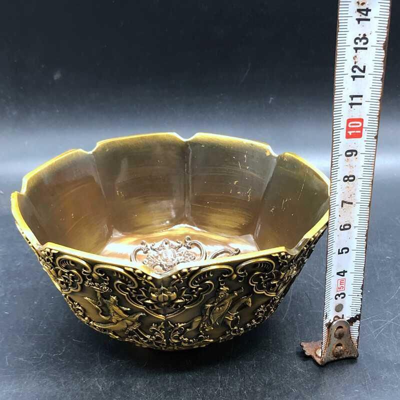 銅細工 八仙過海碗 八仙碗 工芸品 装飾品 工芸品 美術品 置物