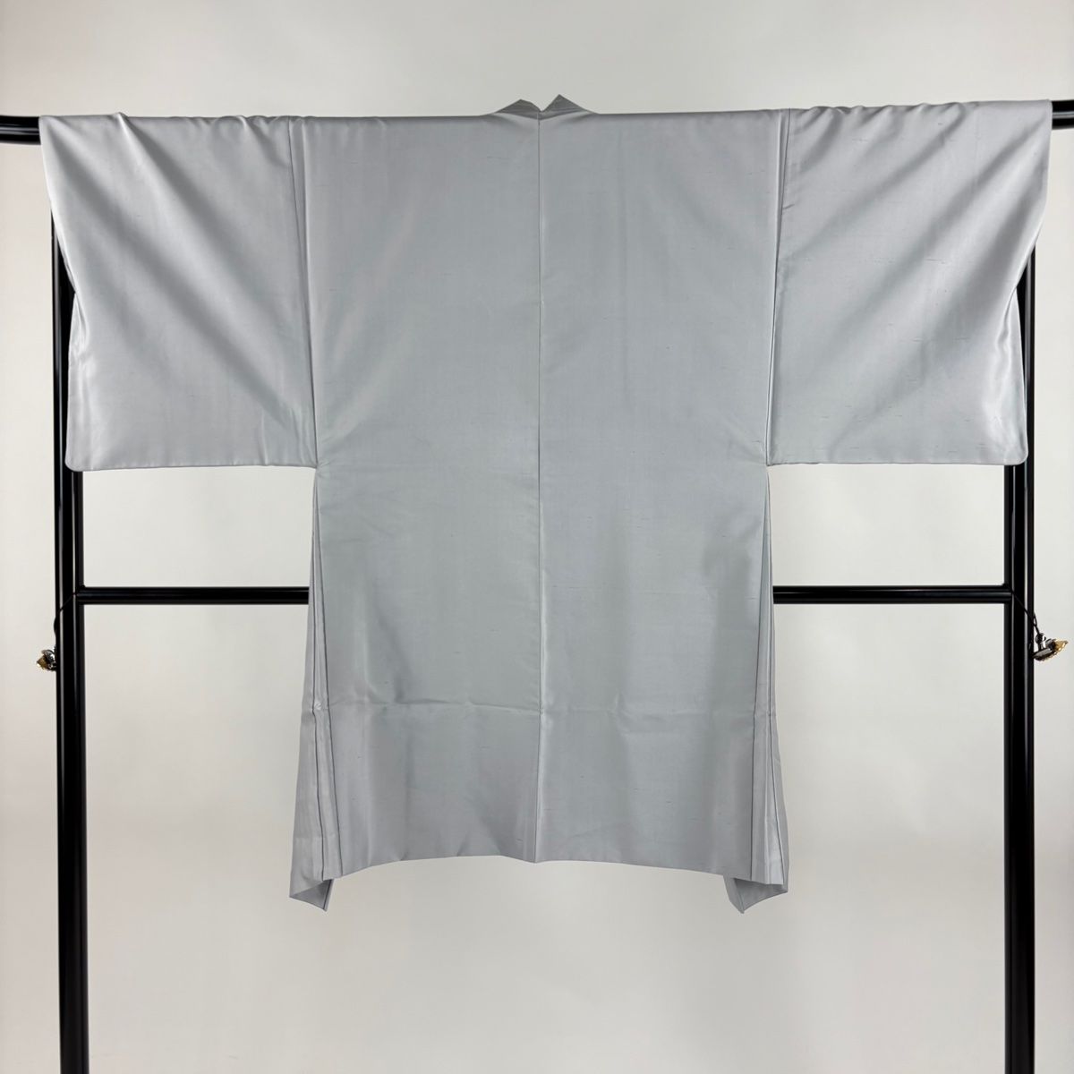 男着物 身丈104cm 裄丈68.5cm S 羽織 紬地 灰色 正絹 名品