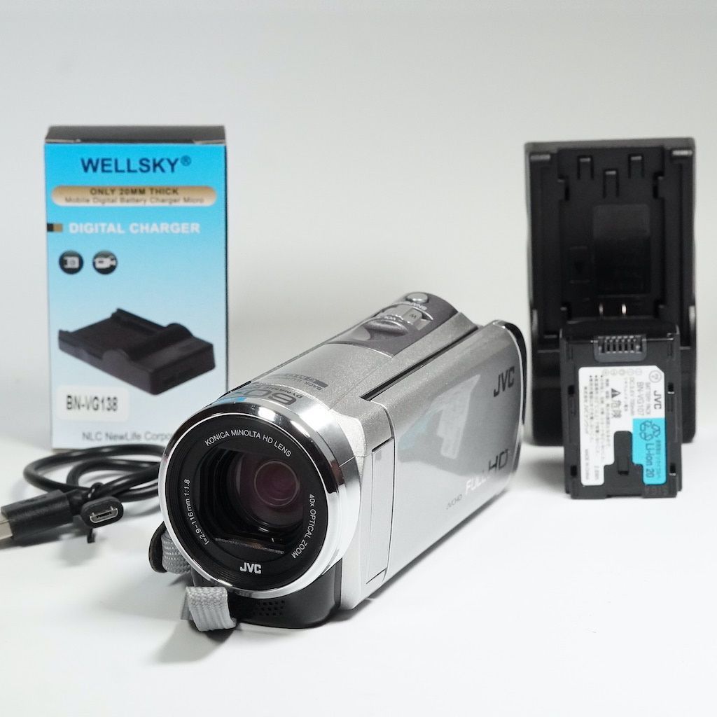 JVC Victor Everio GZ-E770-S シルバー ビデオカメラ JVC Victor Everio GZ-E770-S シルバー ビデオカメラ 動作OK 1