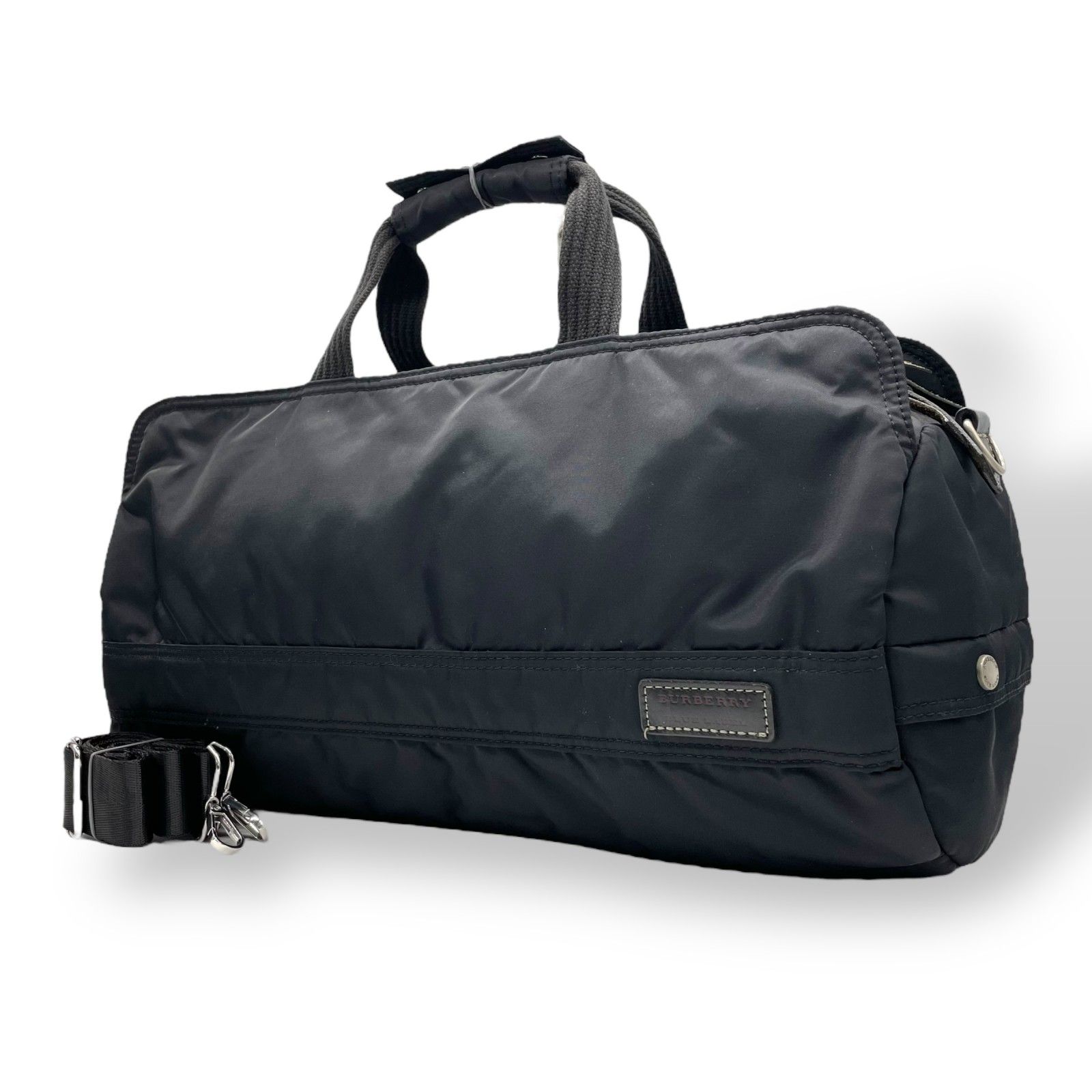 バーバリーブルーレーベル Burberry Blue Label バッグ ハンドバッグ ナイロン×レザー ベージュ×白×グレー チェック柄 バーバリーブルーレーベル BURBERRY BLUE LABEL