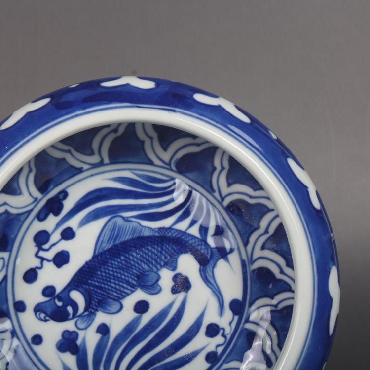 景徳鎮 鯖草紋筆洗 書道具 文房具 陶磁器 装飾品 現代工芸品 美術品 置物 景徳鎮 鯖草紋筆洗 書道具 文房具 陶磁器 装飾品 現代工芸品