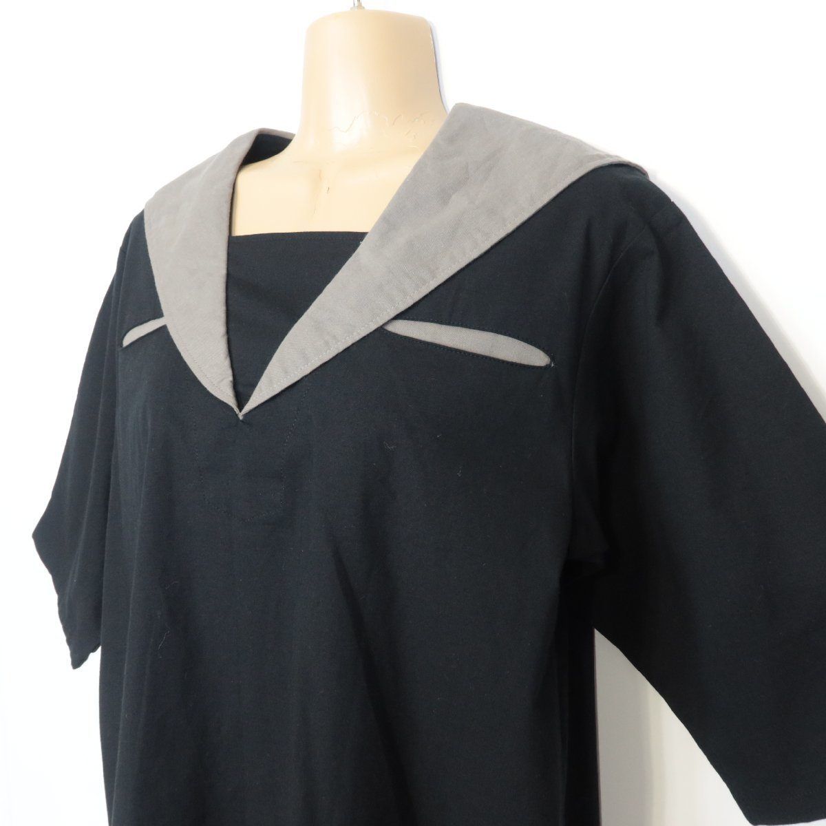 【新品未使用】ピンクハウス セーラー ブラウス アウター 黒 美品・残布・紙タグ有】ピンクハウス☆おしゃれ！セーラー襟ブラウス