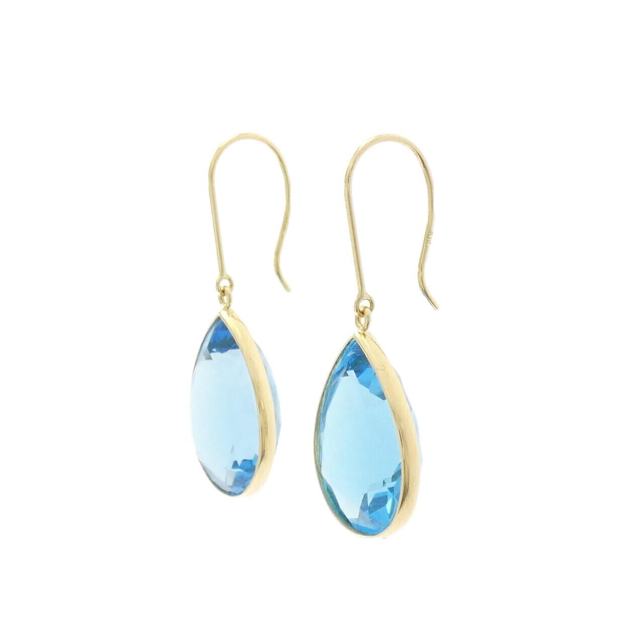 ジーエスティービー ブルートパーズ ピアス 18.00CT