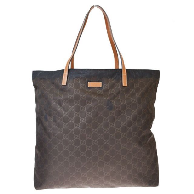 グッチ トートバッグ ハンドバッグ GG ブラウン ナイロン GUCCI グッチ