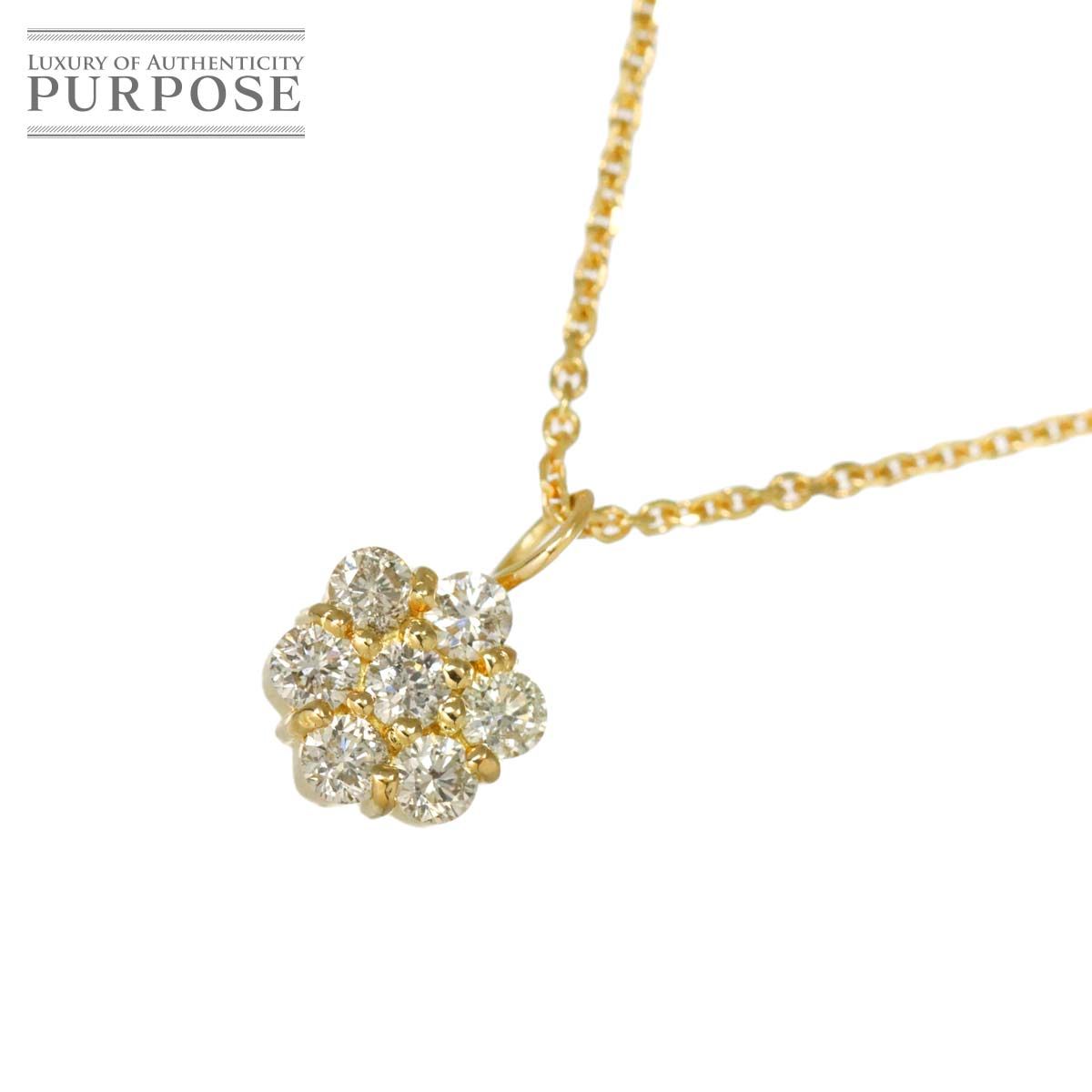 ダイヤ 0.20ct ネックレス 39.5cm K18 YG イエローゴールド 750 Diamond Necklace 90294732