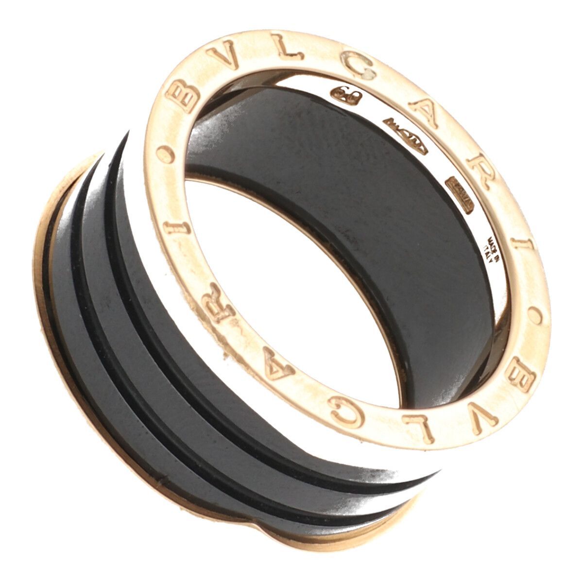 ブルガリ ビーゼロワン指輪 ピンクゴールド／ブラックセラミック 男女  