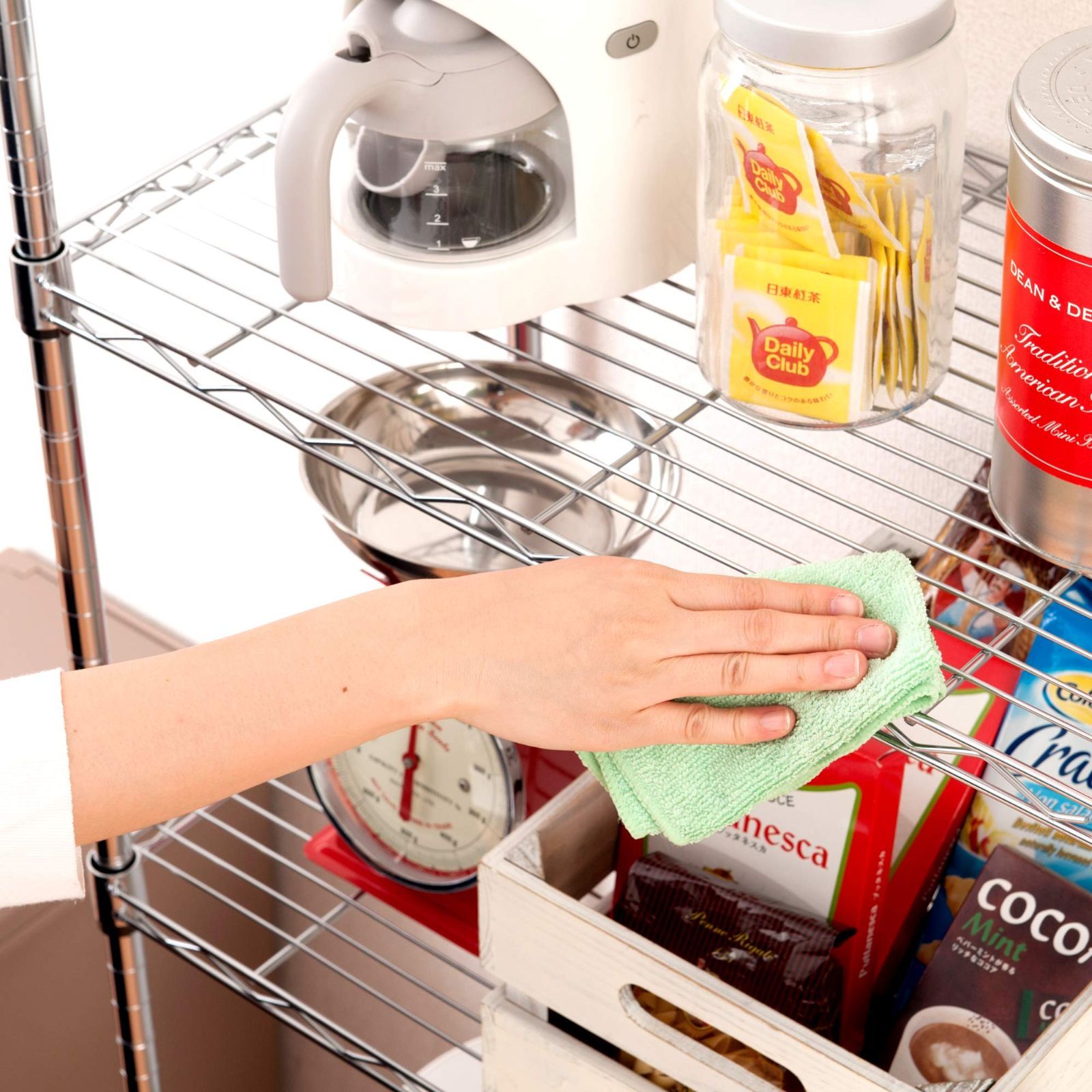 収納しやすい 人気商品 システムワイヤーシェルフ 幅75 5段 スリムスチールラック 収納棚 ルミナス互換 幅75×奥行35×高さ155cm 全体耐荷重400kg 頑丈 キャスター付き 防錆加工 ドウシシャ ポール径19mmパーツ対応 キッチン 隙間収納 EL19-157