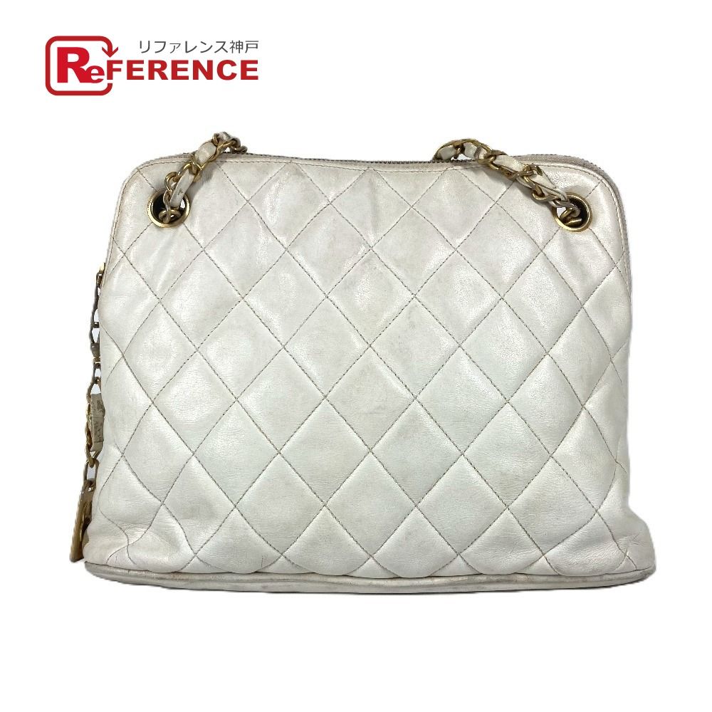 CHANEL ショルダーバッグ ホワイト レザー キルティング