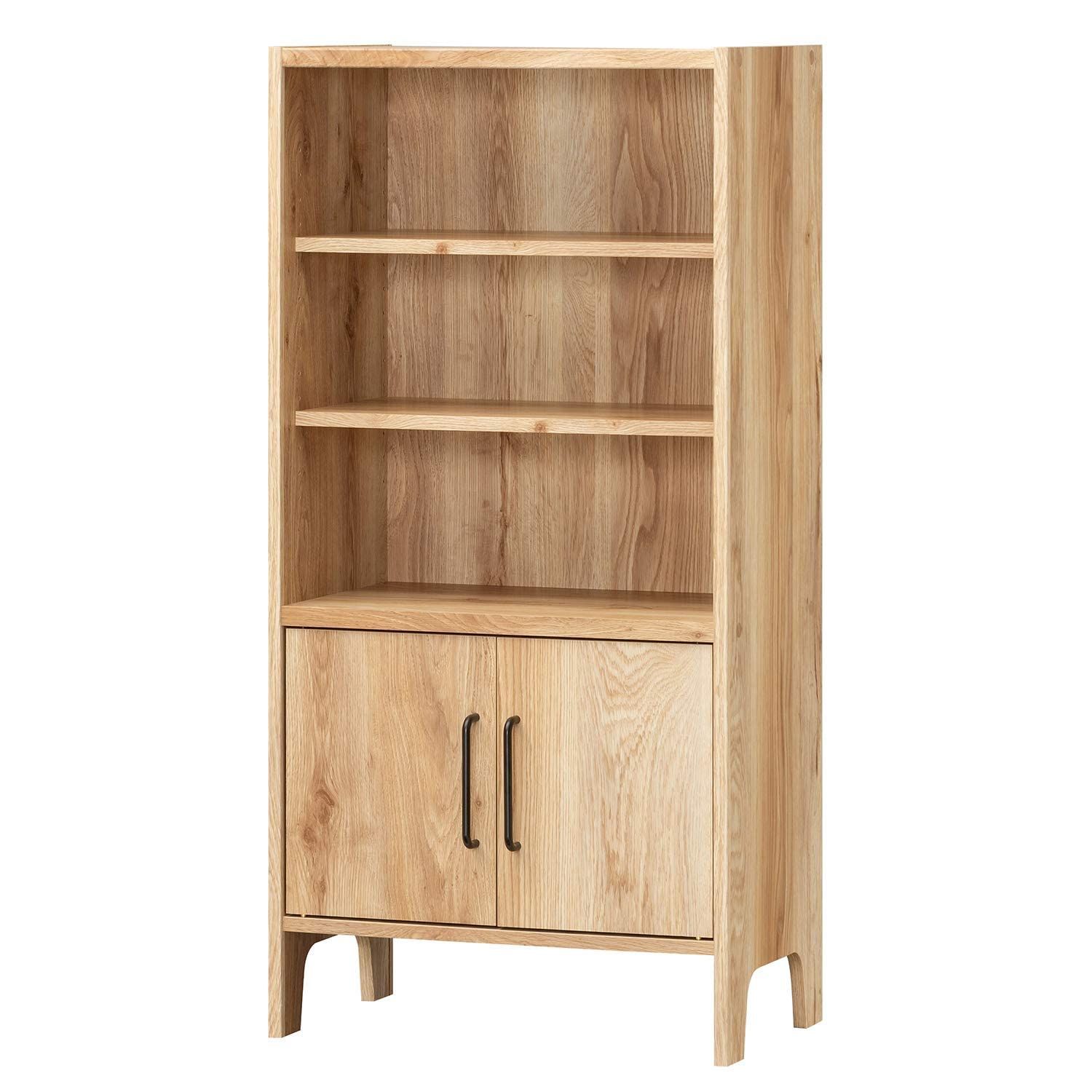 新着商品 ビンテージスタイル 明るいカフェを思わせるナチュラル 北欧カジュアル おしゃれな扉付きラック シェルフ 本棚 ナチュラルブラウン 白井産業 幅58.1 高さ119.1 奥行35.6cm VTL-1260DNN ビエンテージライト