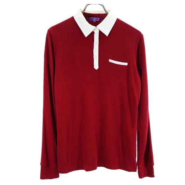 BEAMSGOLF 長袖シャツ M 日本製 ビームゴルフ 日本製 長袖 ポロシャツ ゴルフウェア M レッド系