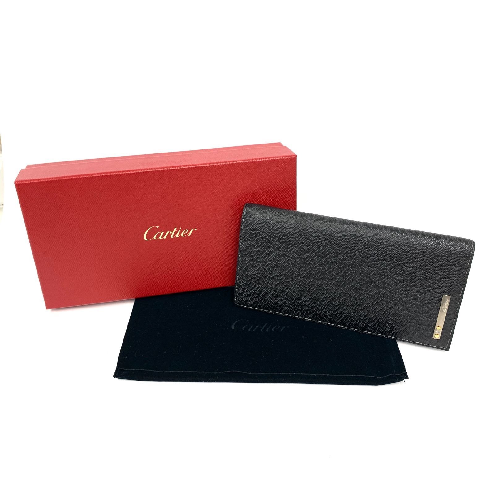 D0798 新品未使用！格安！ Carter カルティエ サントス 二つ折り 長 