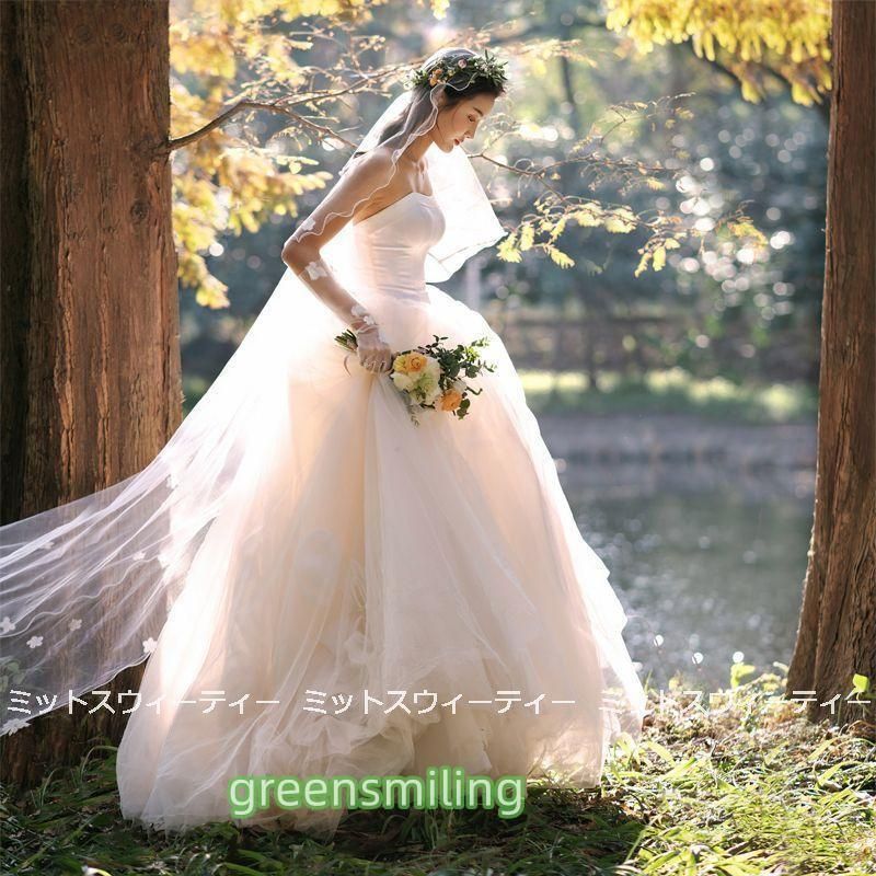 ウェディングドレス 二次会 リゾートドレス 結婚式 ブライダル 前撮り ベアトップ ビスチェ プリンセス 花嫁 チュール 後撮り 注目シリーズ ZZ520