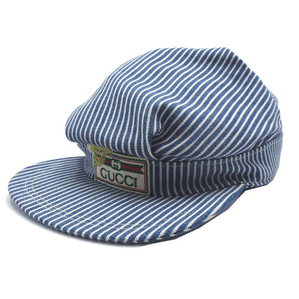 グッチ 帽子 キャスケット GUCCI CHILDREN S ヴィンテージ風 ストライプ 753407 3HATX 4100 M ブティックライン ジュニア レディース