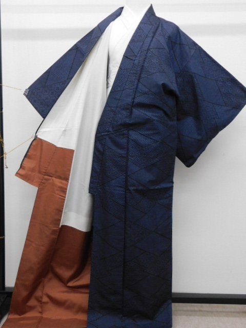 ❖正絹❖楽しい♪布遊びのスカート❖本場大島紬着物より❖M~L 楽天市場】着物だいやす 535□本場大島紬□飾り縞文 黒×紫 9