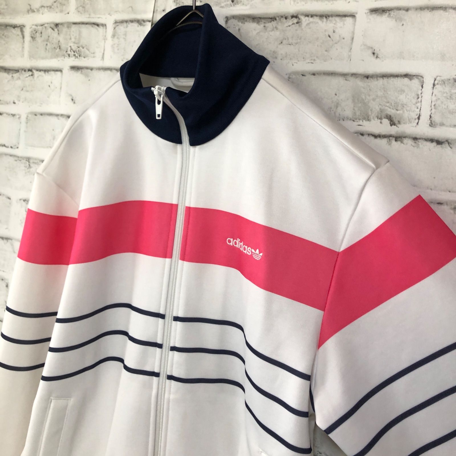 adidas トラックジャケット ピンク 90s 90s⭐️adidas トラックジャケット/ジャージ M 刺繍トレファイル