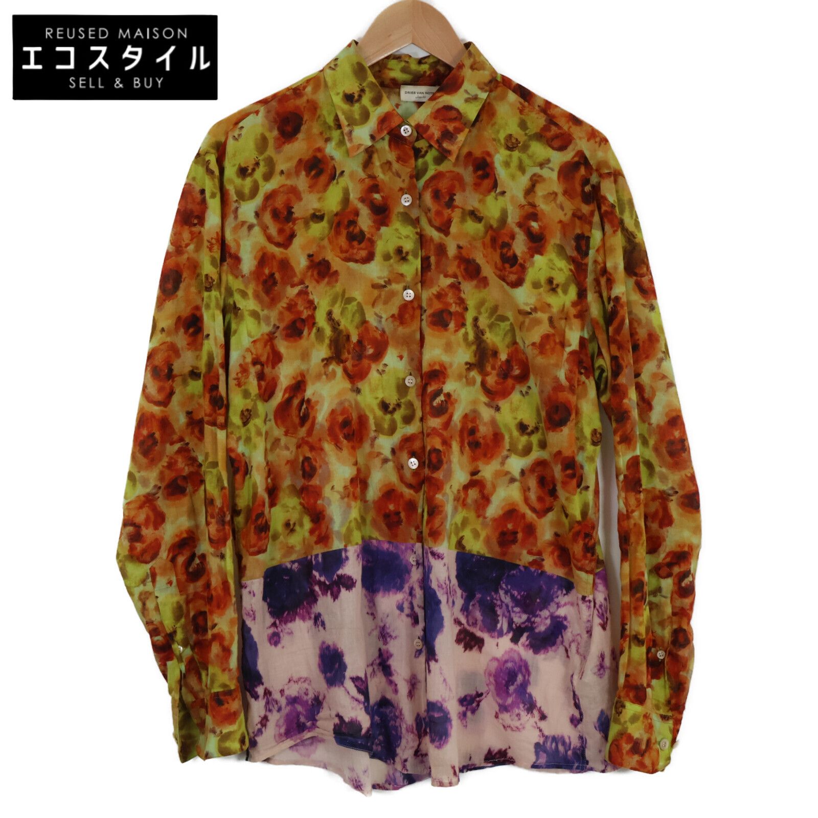 DRIES VAN NOTEN 幾何学模様 長袖シャツ DRIES VAN NOTEN ドリスヴァンノッテン 総柄 長袖シャツ 40