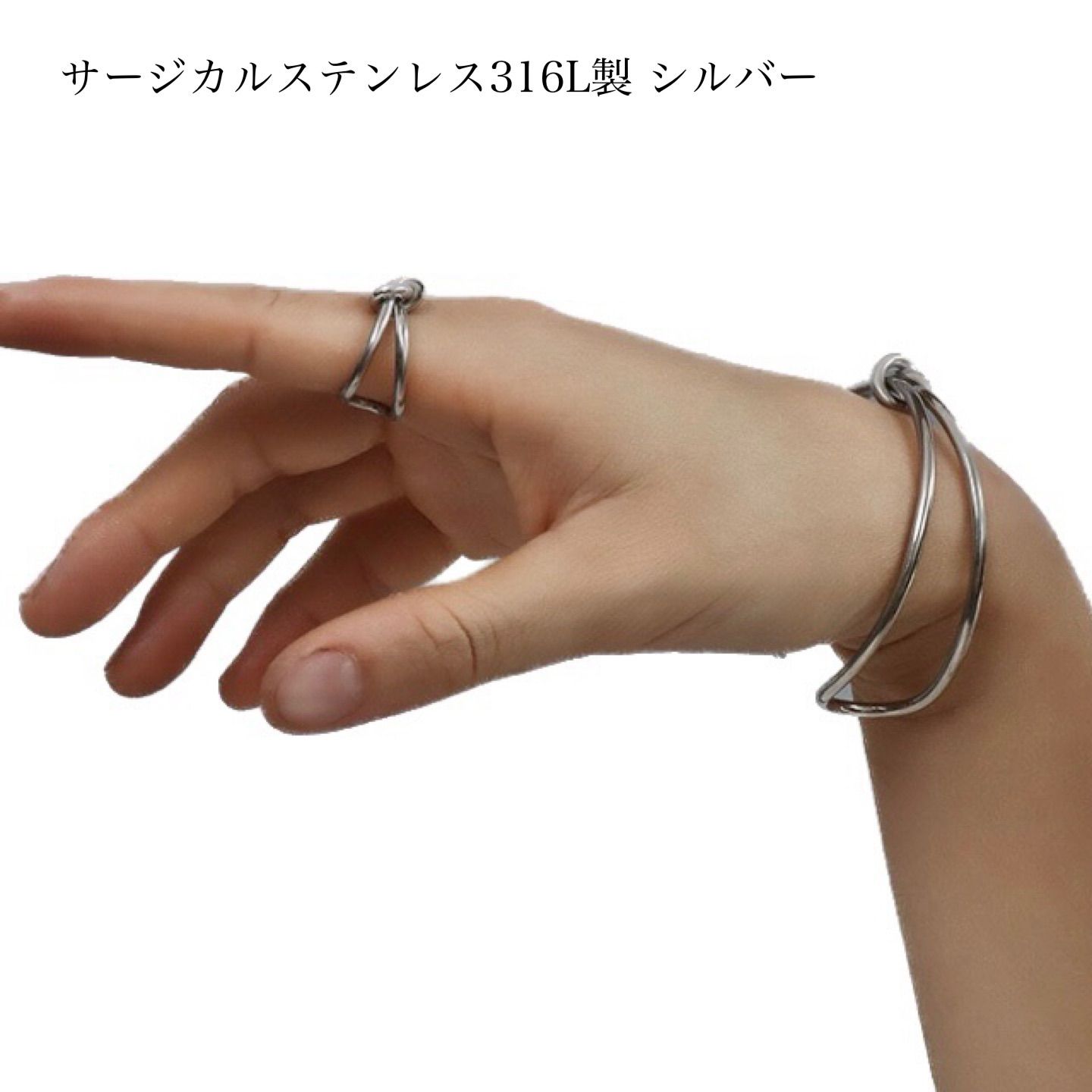 サージカルステンレス ネックレス レディース 金属アレルギー 2連 