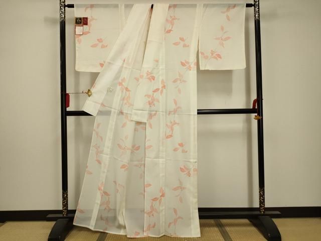 平和屋着物 夏物 小紋 絽 南天文 洗える着物 AABA5660sx