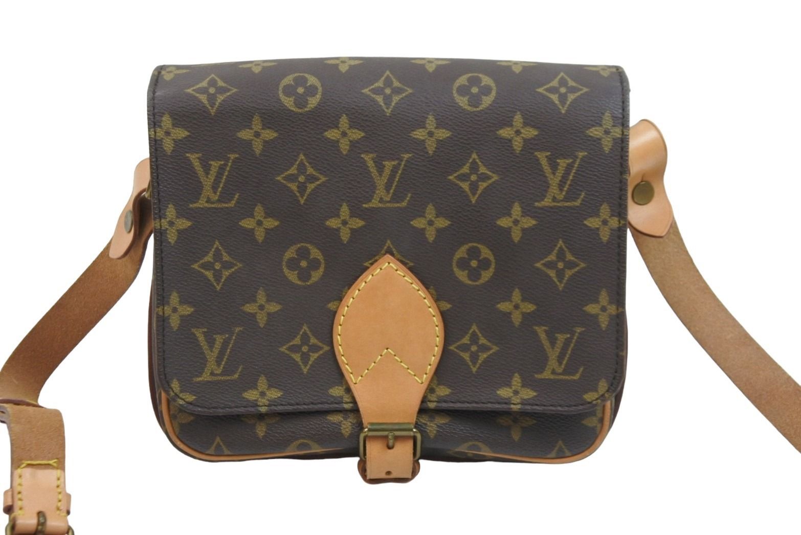 LouisVuitton ルイヴィトン カルトシエール 斜め掛け ショルダーバッグ モノグラム M51252 ブラウン ゴールド 美品  53246