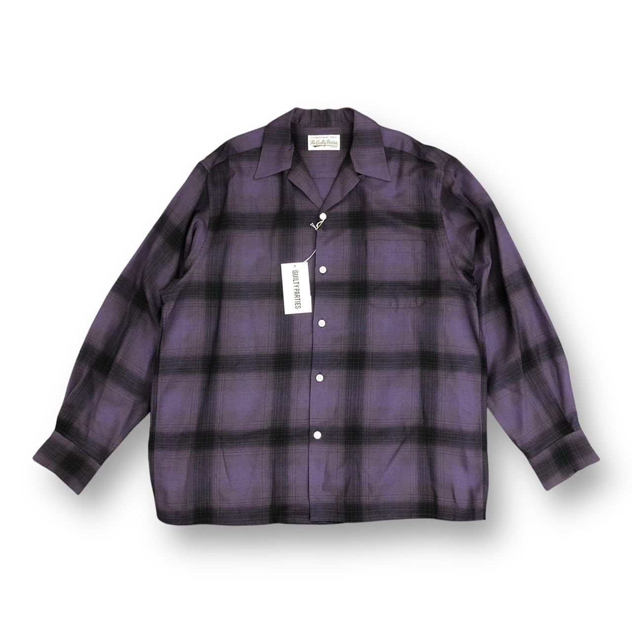 参考上代38500円 未使用品 WACKO MARIA 24AW OMBRE CHECK OPEN COLLAR