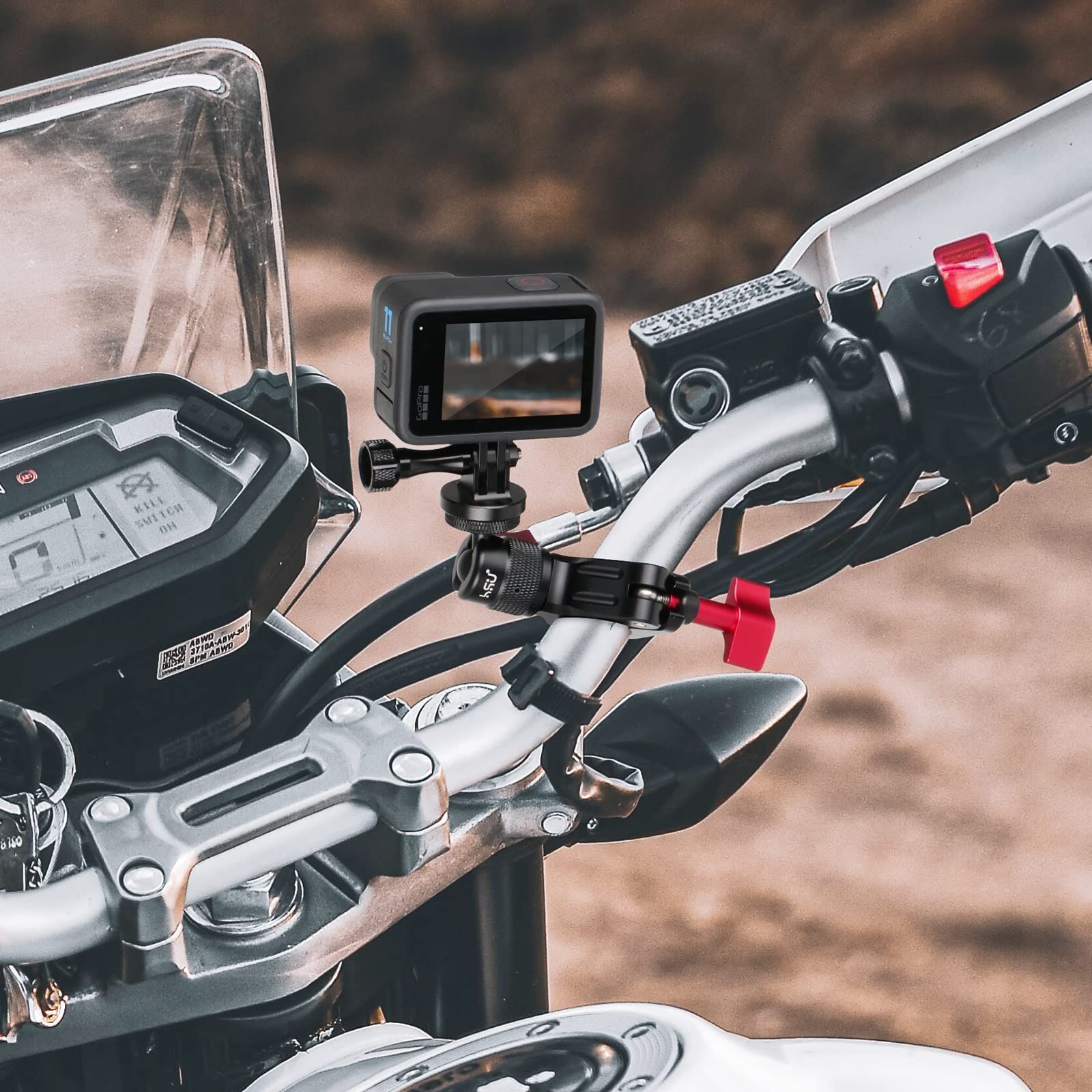 国内即発送 HSU バイク・自転車 ハンドルマウント アルミ製カメラホルダー 直径8mm-3 5546.48円 カメラ 