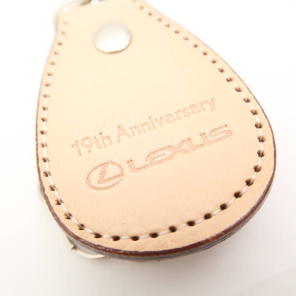 LEXUS キーリング 美品 LEXUS レクサス キーリング レザー 19th anniversary