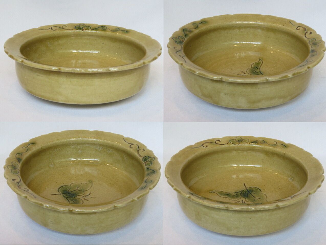 加藤渓山 牙黄磁 華鳥彫刻 鉢 共箱 菓子鉢 茶道具 【k3223】 加藤渓山 牙黄磁 華鳥彫刻 鉢 共箱 菓子鉢 茶道具 【k3223a