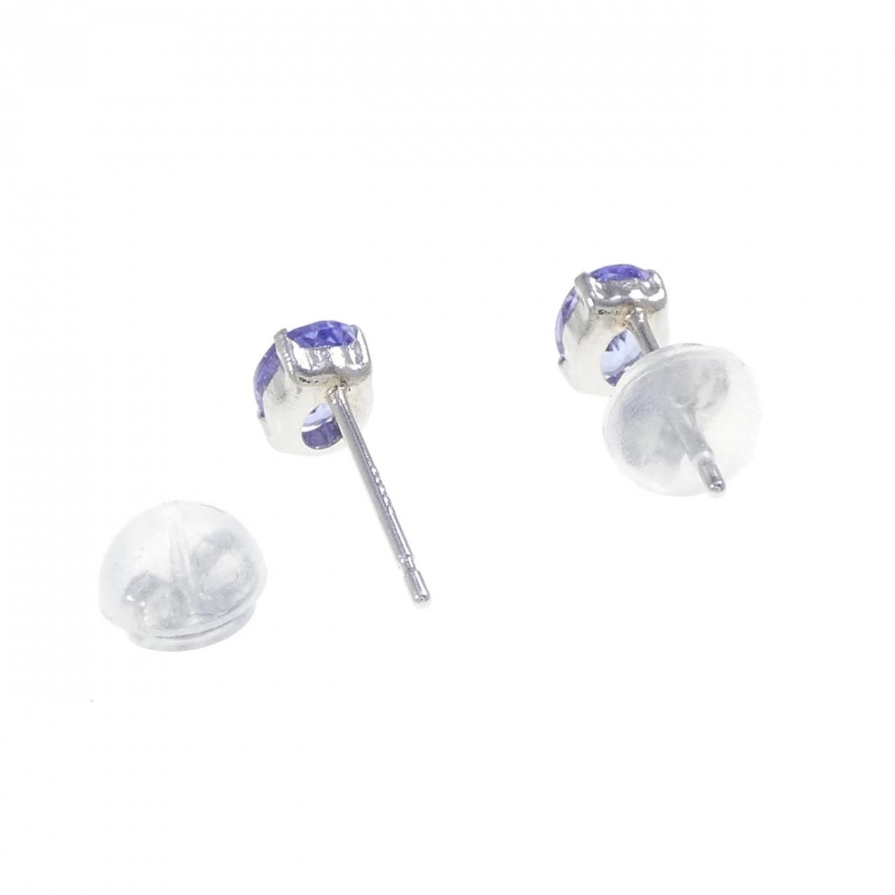 新入荷 未使用品 pt900 天然タンザナイト ピアス 新品 Pt900. 希少石 天然タンザナイト 4.0mm 輝きの良いピアス