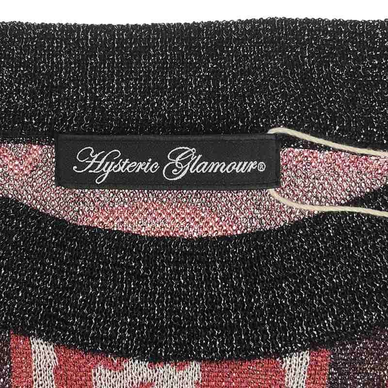 HYSTERIC GLAMOUR - 【新品】  HYSTERIC GLAMOUR / ヒステリックグラマー | TAKE IT EASY 総柄 クルーネックニット | F | ブラック/グレー/レッド | レディース 新品】 HYSTERIC GLAMOUR / ヒステリックグラマー | TAKE IT