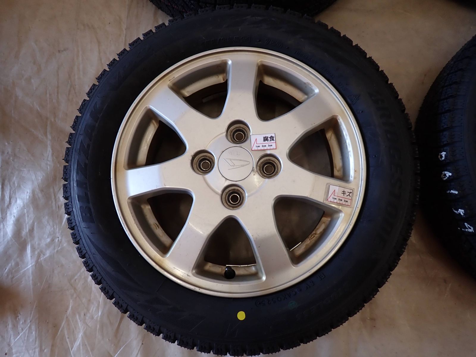 気に入る 冬 製 4本 会社宛 155 65R14×4.5J 75Q ブリヂストン ブリザック VRX2 ダイハツ 純正 アルミ ウェイク タント NO D6159