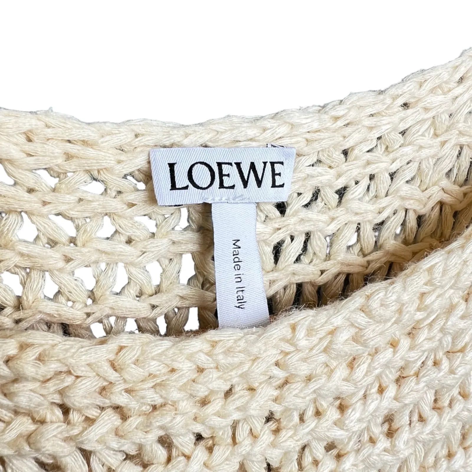 美品】LOEWE ロエベ リネンニット アイボリー 半袖 サマーニット 