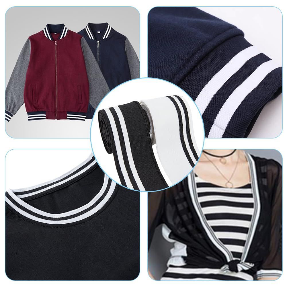  商品 ストライプ柄 DIY 110 x 5 cm 43 3 2インチ 手芸 袖 ニット生地 ウエストバンド ストライプ ネックバンド 伸縮 レッグ 袖口 アーム リブ編み スポーツウェアに BENECREAT 袖の延長に その他 文房具 事務用品