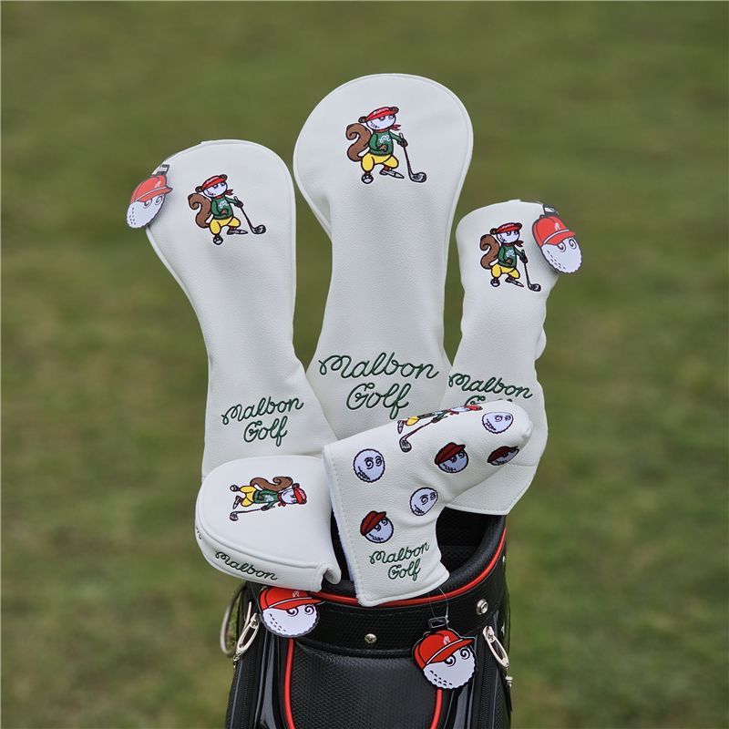新品☆ Malbon Golf マルボンゴルフクラブカバー4点セット ホワイト